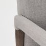 68195 - Palisades Grey Fabric Wrap Brown Wooden Frame Dining Chair