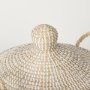 70225 - Kairi Set of 2 Seagrass Floor Baskets w/ Lids and Handles
