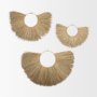 70223 - Bayu Set of 3 Seagrass Boho Weave Fan Wall Decor