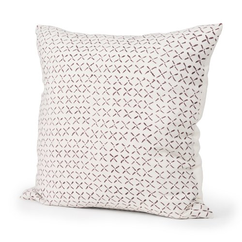 70311 - Jayden Cream w/ Merlot Print Linen Square Pillow Cover