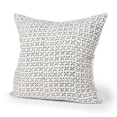 70313 - Jayden 22x22 Cream w/ Black Print Linen Square Pillow Cover