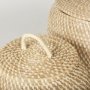 70232 - Kalopa Set of 2 Seagrass Floor Baskets w/ Flat Handled Lid