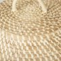 70232 - Kalopa Set of 2 Seagrass Floor Baskets w/ Flat Handled Lid