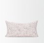 70312 - Jayden 14x26 Cream w/ Merlot Print Linen Lumbar Pillow Cover