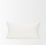 70312 - Jayden 14x26 Cream w/ Merlot Print Linen Lumbar Pillow Cover