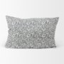 70318 - Jayne 14x26 Cream w/ Indigo Print Linen Lumbar Pillow Cover