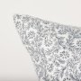 70318 - Jayne 14x26 Cream w/ Indigo Print Linen Lumbar Pillow Cover