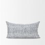 70320 - Janelle 14x26 Cream w/ Indigo Print Linen Lumbar Pillow Cover