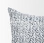 70320 - Janelle 14x26 Cream w/ Indigo Print Linen Lumbar Pillow Cover