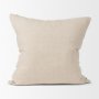 70323 - Jenna 22x22 Beige w/ Merlot Print Linen Square Decorative Pillow Cover