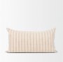 70326 - Jace 16x28 Cream w/ Beige Stripe Lumbar Decorative Pillow Cover