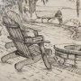 14713 - Fireside III by Mercana Studio a Hand Embellished Textured Framed Art Print Matted under Glass