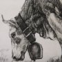 102456-S - Old West Collection IV (Cow Sketch) by Mercana Studio a Hand Embellished Textured Canvas