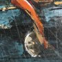 102458-L - Still Life with Tangerine by Mercana Studio a Hand Embellished Textured Canvas