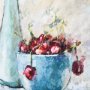 102461-S - Still Life with Cherries by Mercana Studio a Hand Embellished Textured Canvas