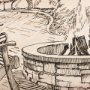 102483-S - Fireside III by Mercana Studio a Hand Embellished Textured Canvas