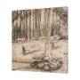 102484-L - Fireside IV by Mercana Studio a Hand Embellished Textured Canvas