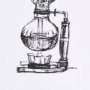 14690 - Siphon Coffee Maker by Simeng a Framed Art Print Matted under Glass