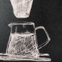 14692 - Coffee Maker Study by Mercana Studio a Hand Embellished Textured Framed Art Print Matted under Glass