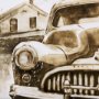 14707 - Vintage Car Picture III by Mercana Studio Hand Embellished Framed Art Print Matted under Glass