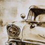 14708 - Vintage Car Picture IV by Mercana Studio Hand Embellished Framed Art Print Matted under Glass
