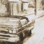 14709 - Vintage Car Picture I by Mercana Studio Hand Embellished Textured Framed Art Print Matted under Glas