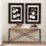 70066 - Carver Set of 2 Oblong White Washed Wood Footed Trays 