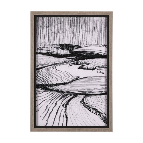 14802 - Rural Sketch-I by Mercana Studio a Hand Embellished Textured Framed Art Print