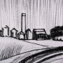 14803 - Rural Sketch-II by Mercana Studio a Hand Embellished Textured Framed Art Print