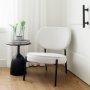 69839 - Amelia Cream Boucle W/Black Metal Upholstered Accent Chair 21.3L x 21.3W x 30.3H