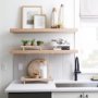70067 - Carver Set of 2 Rectangular White Washed Wood Trays