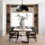 70058 - Karina 36" Round Matte Black Hammered Metal Dome Pendant Light 