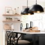 70057 - Karina 24" Round Matte Black Hammered Metal Dome Pendant Light 
