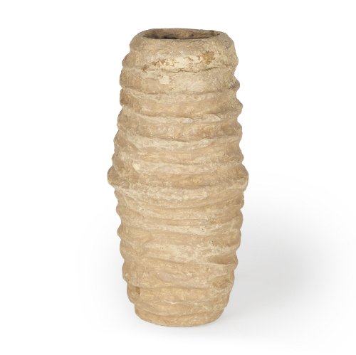 70212 - Kamli Small Beige Paper Mache Vase
