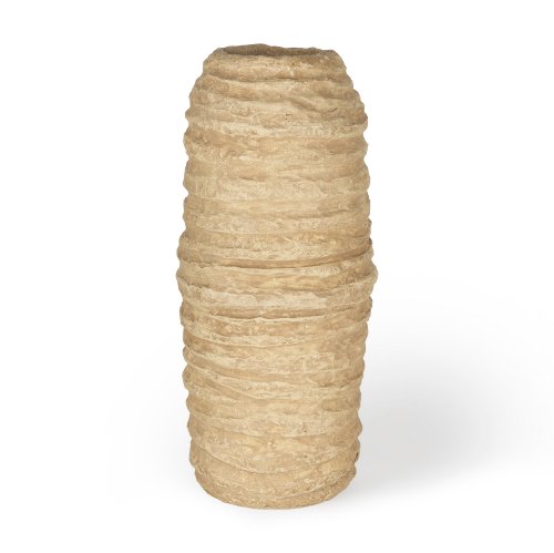 70213 - Kamli Large Beige Paper Mache Vase