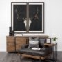 13166 - Deer Skull-L by Chris Dunker a Hand Embellished Textured Framed Art Print Matted under Glass