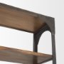 50031-AB - Brodie II Medium Brown Wood Black Ladder Four Shelf Shelving Unit 57L x 20.5W x94H