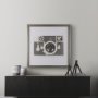 14198 - Retro Camera II by Mercana Studio a Hand Embellished Textured Framed Photo Art Print Matted under Gl