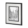 11868 - B&W City Scene II by Melissa Wang a Hand Embellished Textured Framed Art Print Matted under Glass