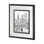 11873 - B&W City Scene VIII by Melissa Wang a Hand Embellished Textured Framed Art Print Matted under Glass