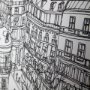11874 - B&W City Scene IX by Melissa Wang a Hand Embellished Textured Framed Art Print Matted under Glass