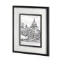 11875 - B&W City Scene X by Melissa Wang a Hand Embellished Textured Framed Art Print Matted under Glass