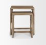69900 - Grier Set of 2 Light Brown Solid Wood w/ Cane Nesting Accent Tables