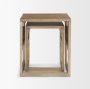 69900 - Grier Set of 2 Light Brown Solid Wood w/ Cane Nesting Accent Tables