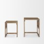 69900 - Grier Set of 2 Light Brown Solid Wood w/ Cane Nesting Accent Tables