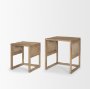 69900 - Grier Set of 2 Light Brown Solid Wood w/ Cane Nesting Accent Tables