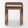 69901 - Grier Set of 2 Medium Brown Solid Wood w/ Cane Nesting Accent Tables