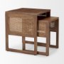 69901 - Grier Set of 2 Medium Brown Solid Wood w/ Cane Nesting Accent Tables