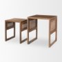 69901 - Grier Set of 2 Medium Brown Solid Wood w/ Cane Nesting Accent Tables
