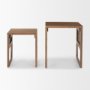 69901 - Grier Set of 2 Medium Brown Solid Wood w/ Cane Nesting Accent Tables